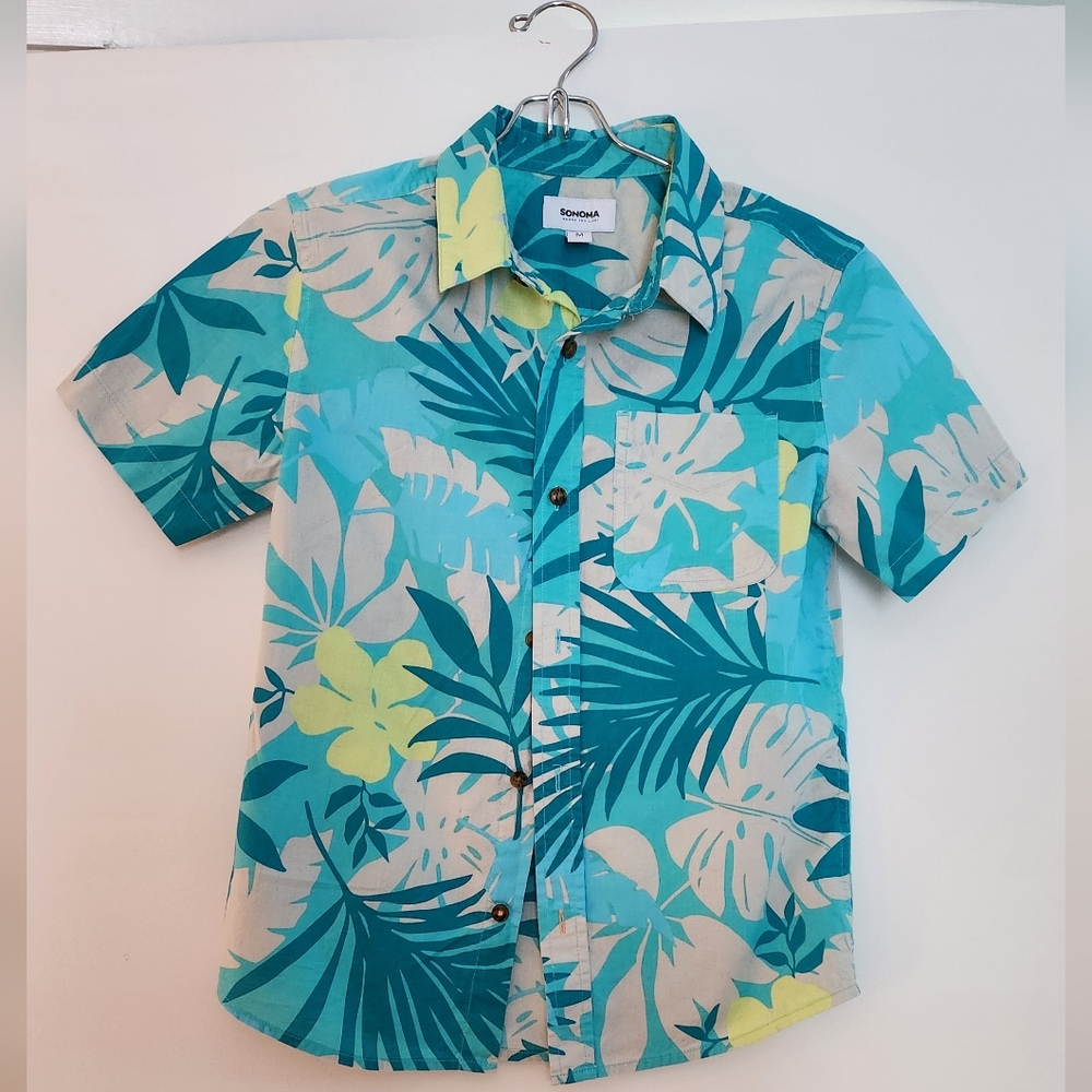 Tropical Print Short Sleeve Shirt